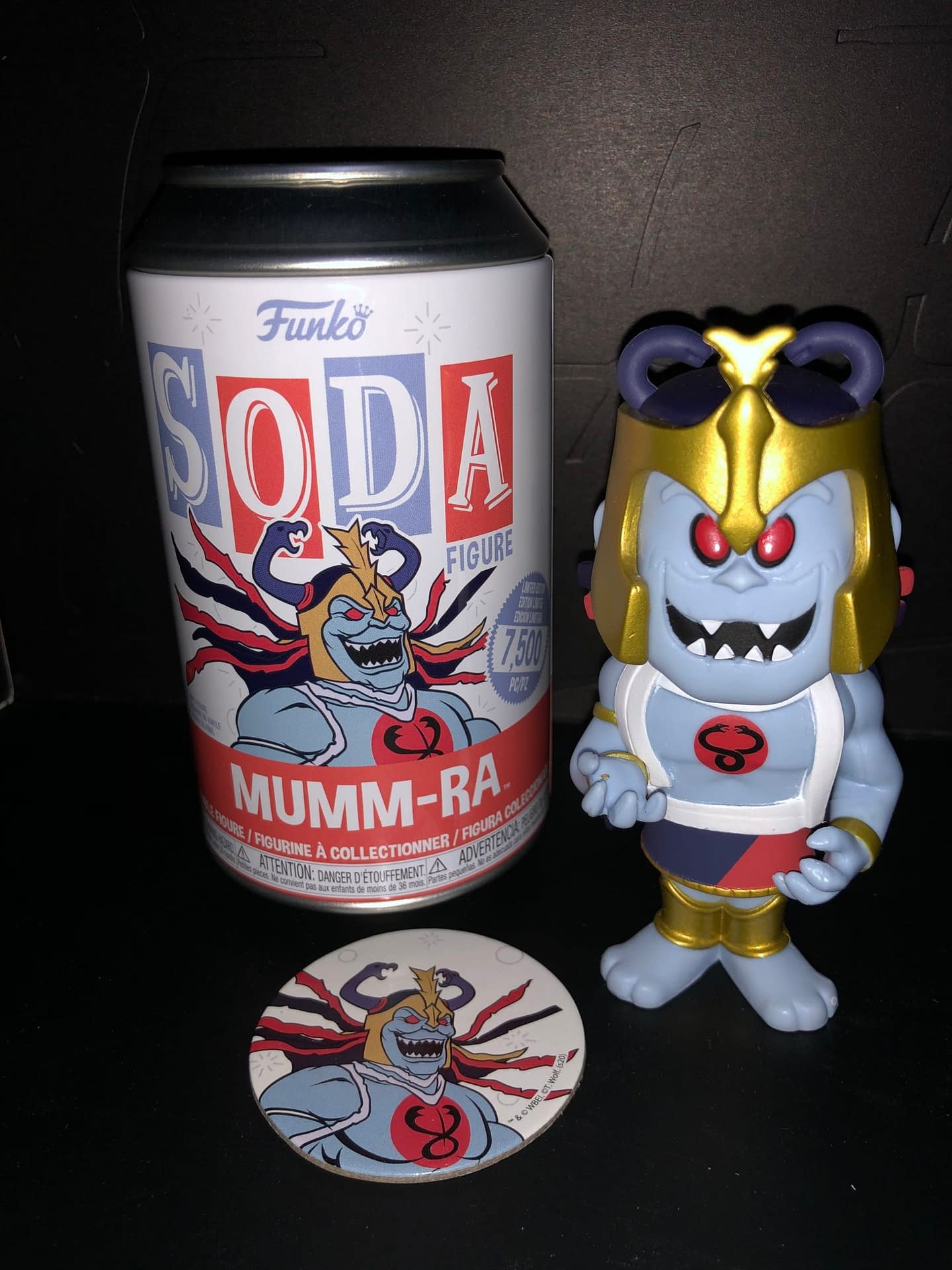 Funko Soda Vinyl Figure Thundercats Mumm-Ra Figure and can front view.
