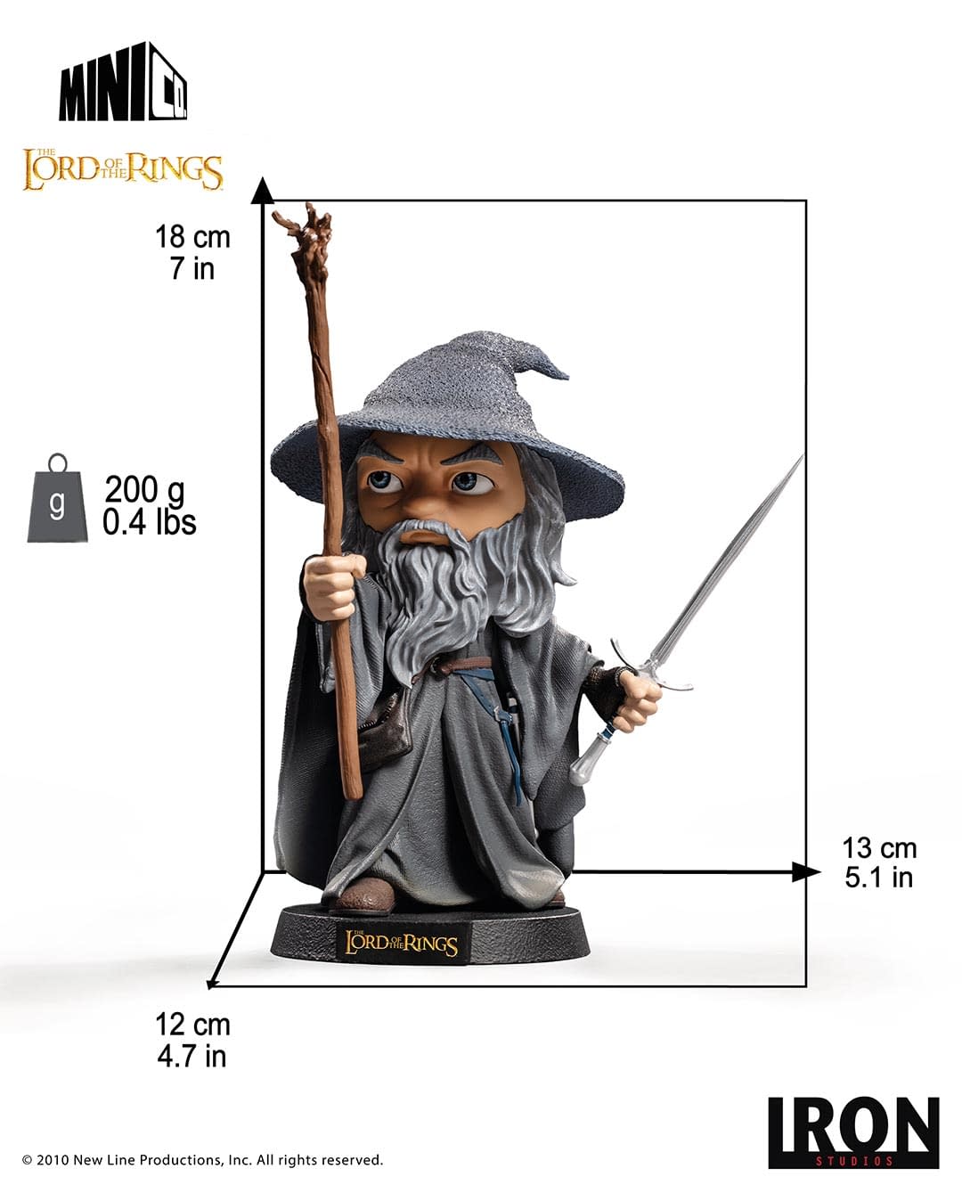 Iron Studios Lord of the Rings Minico Statue Frodo Baggins with backgroud, photo from Iron Studios Gandalf the Grey