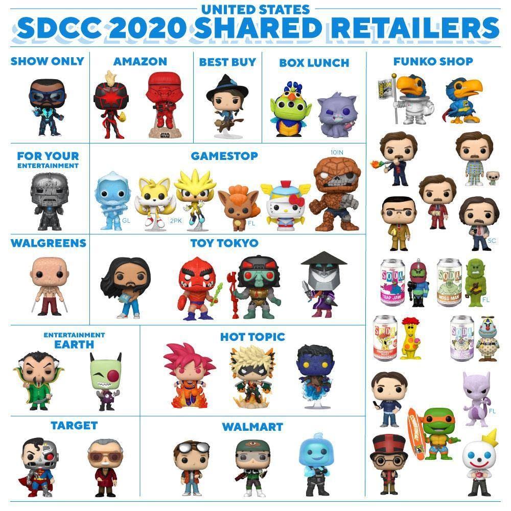 Velkommen Sanktion Bliv såret Funko Unveils the Shared Retailer List for All SDCC 2020 Reveals