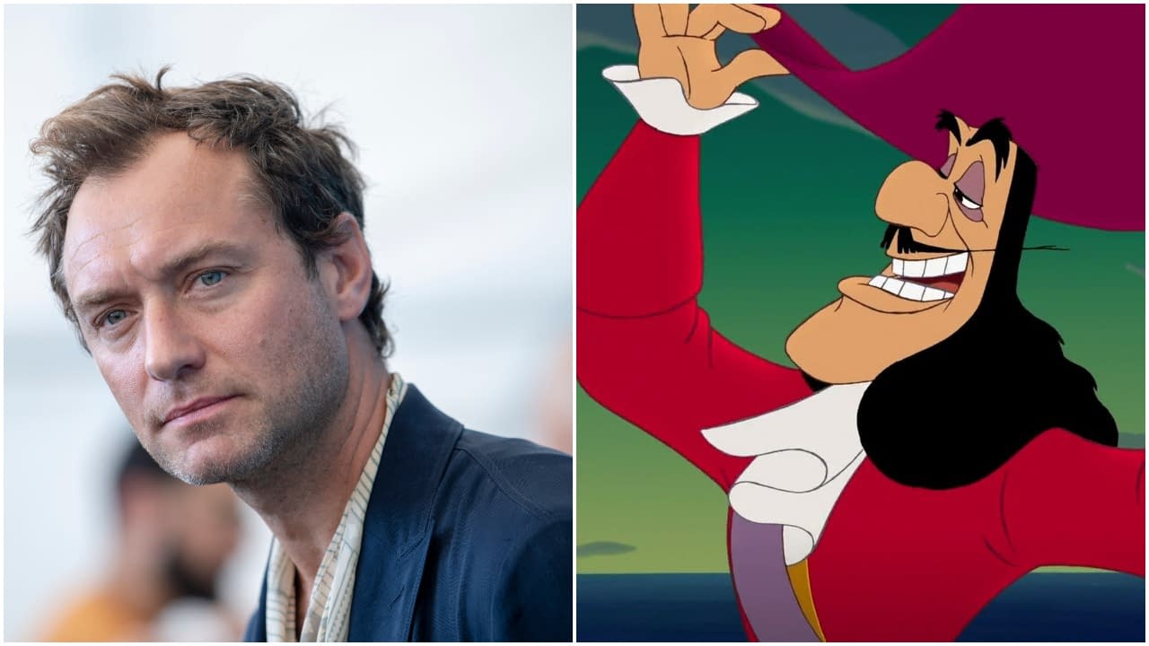 Jude Law is back in action as Captain Hook as he films scenes for Disney's  Peter Pan And Wendy