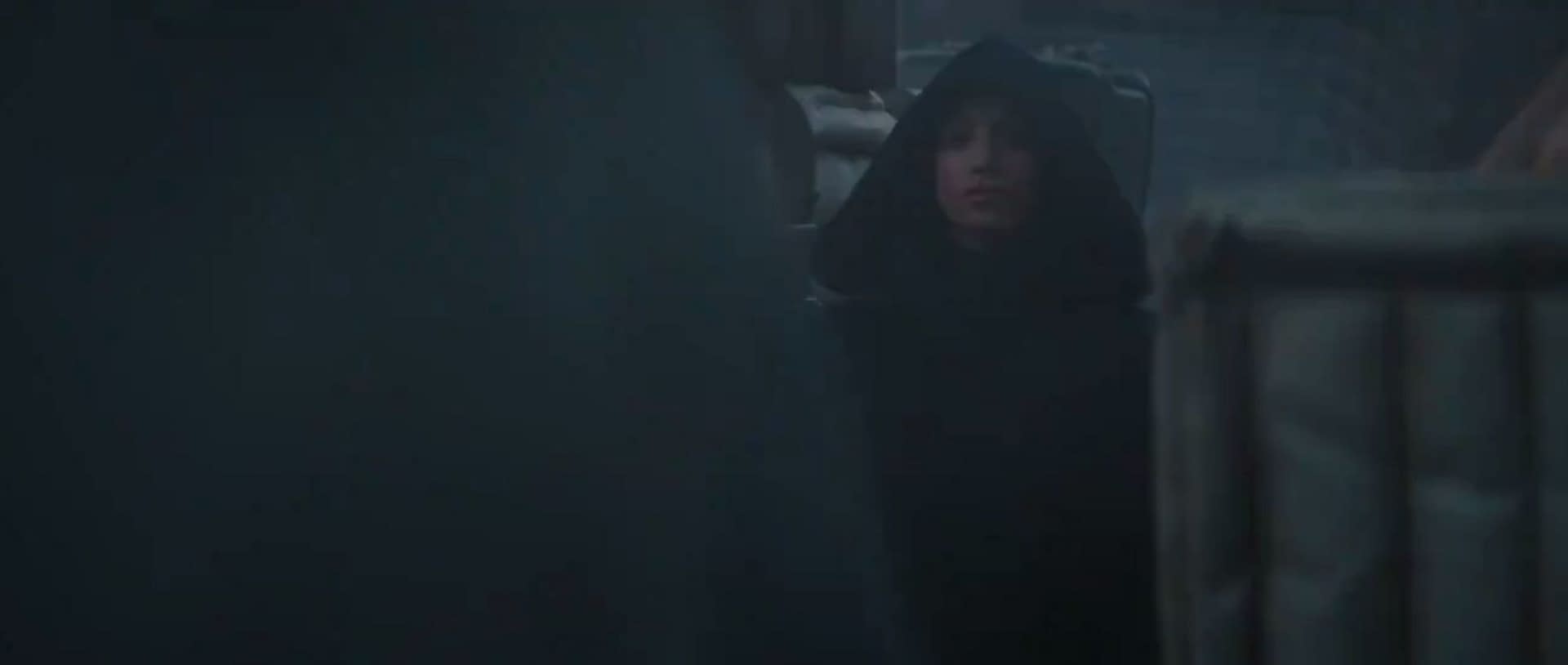 A screencap from The Mandalorian Season 2 trailer featuring Sasha Banks.