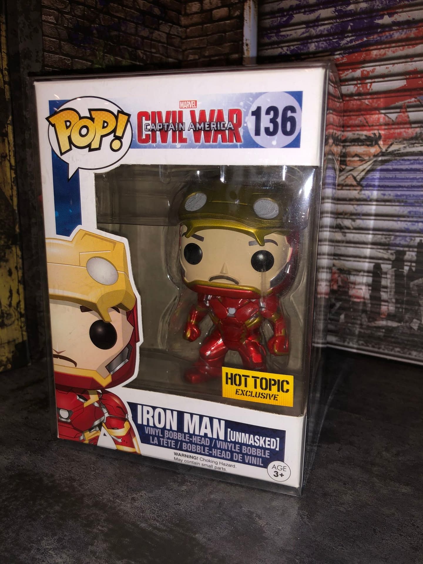 Funko Marvel Captain America: Civil War Pop! Iron Man (Unmasked) Vinyl  Bobble-Head Hot Topic Exclusive