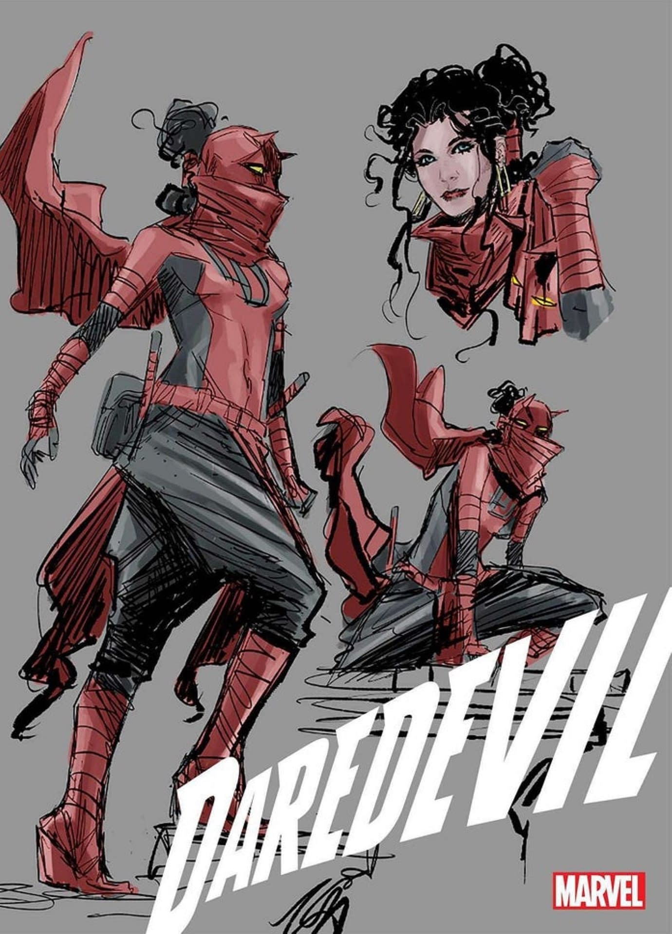 Daredevil And Elektra Drawings Elektra Gets The Red Band Treatment In
