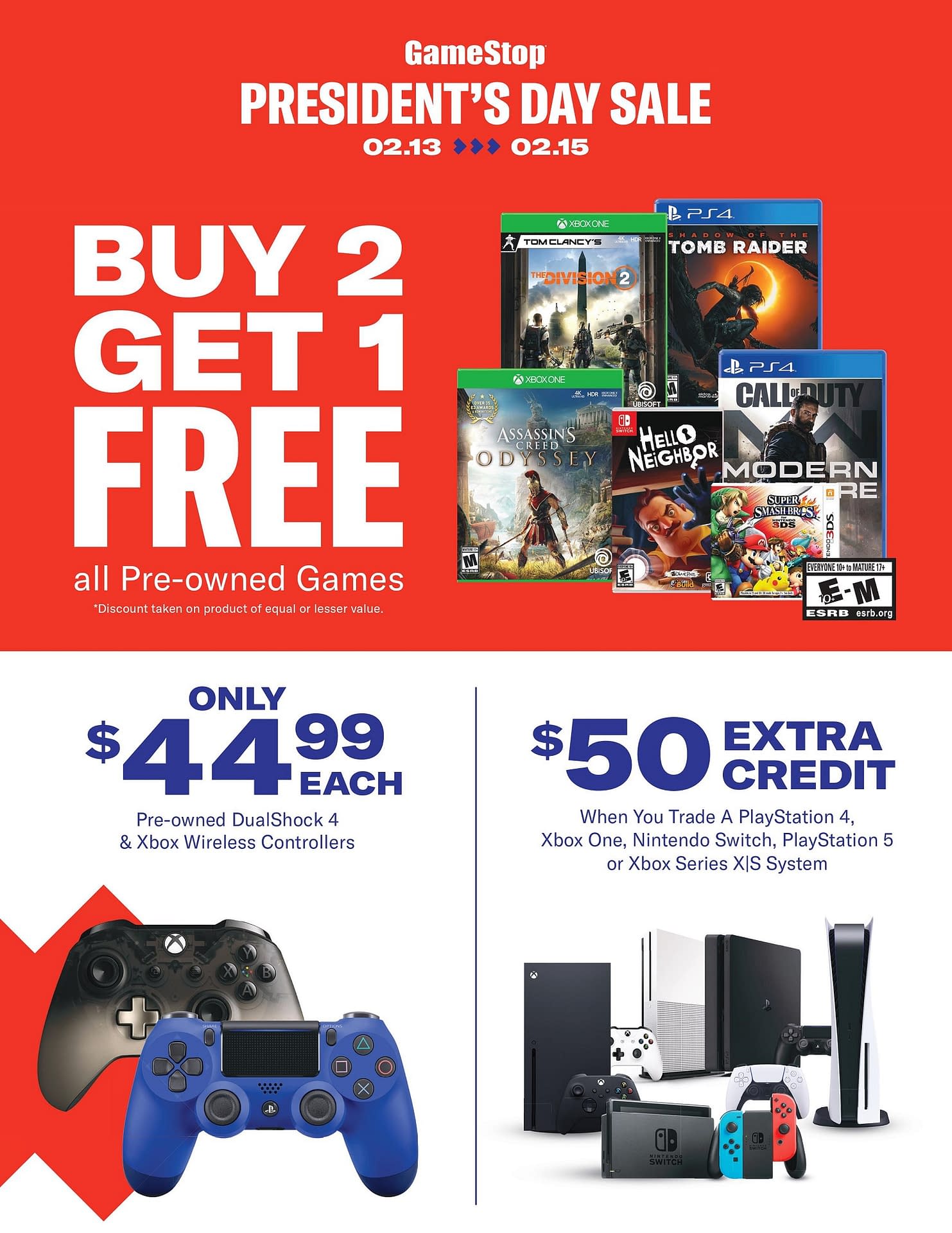 Gamestop Holding Annual President's Day Sale February 13th15th