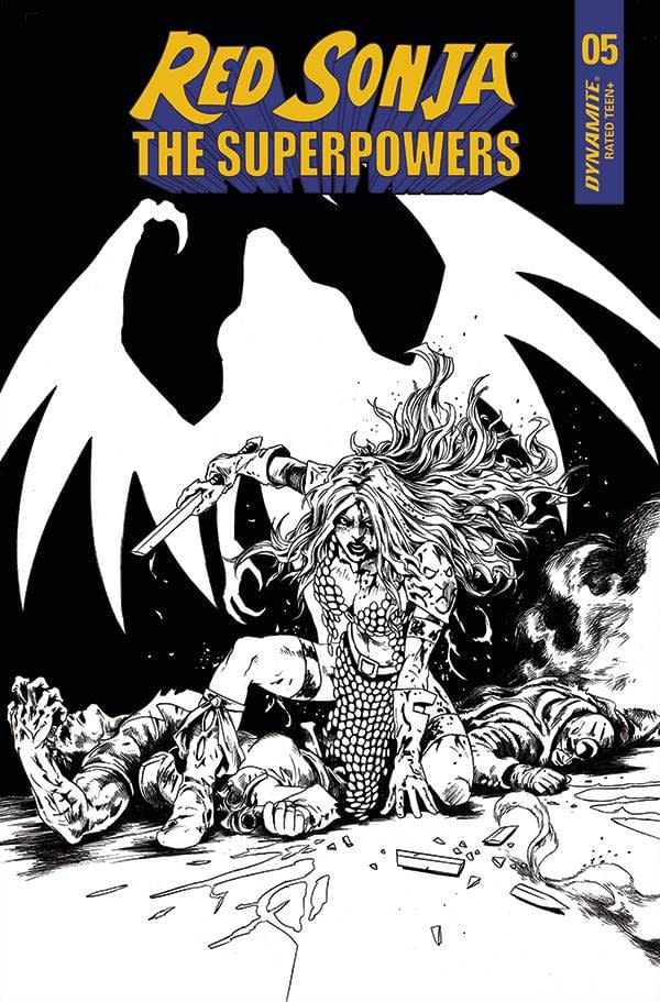 RED SONJA THE SUPERPOWERS #5 10 COPY LAU B&W INCV