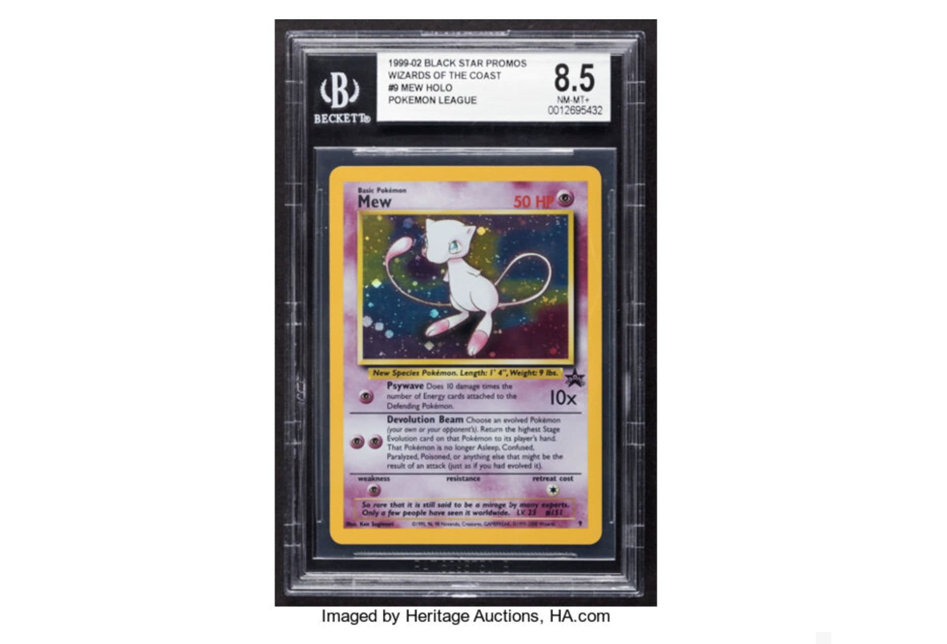 Pokemon Card - 1999 Promo Insert Card - CATCH MEW (Squared Corners