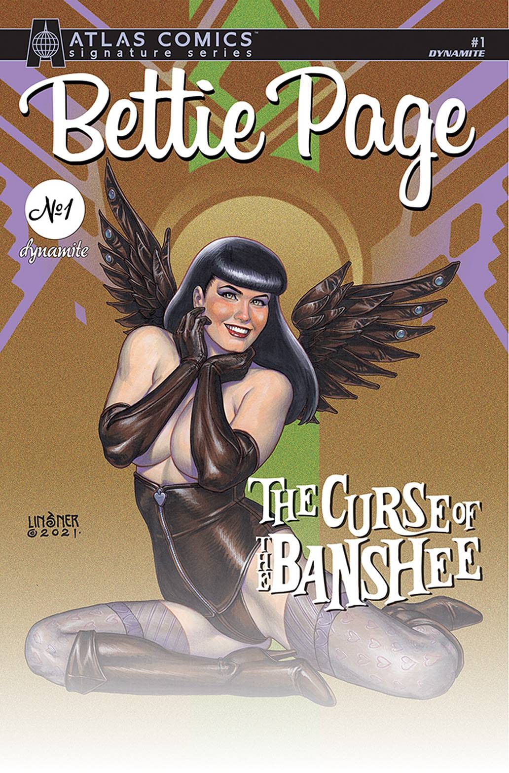 BETTIE PAGE & CURSE OF THE BANSHEE #1 LINSNER SGN ATLAS ED (