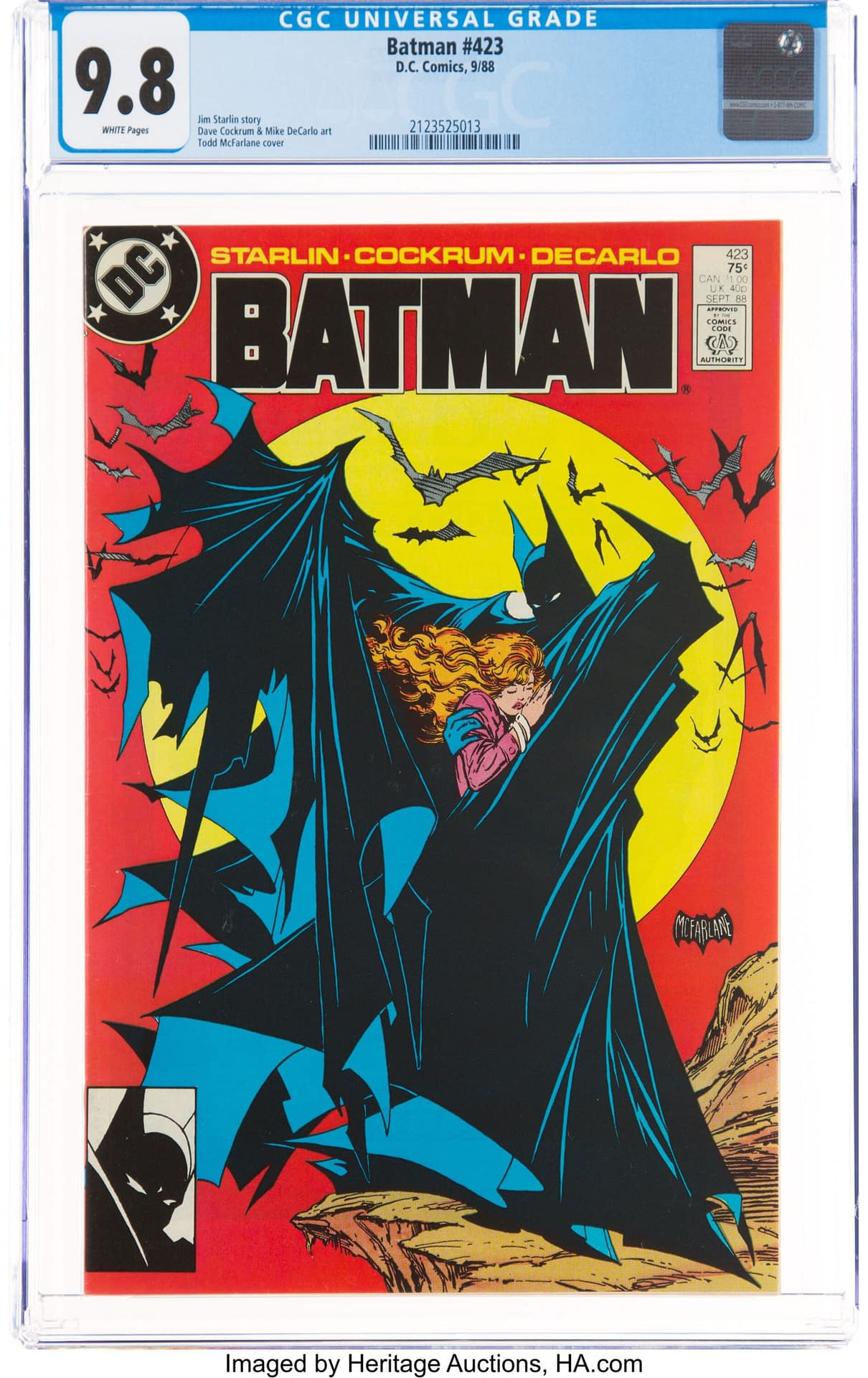 Batman #423 with Iconic Todd McFarlane Bat #Mood Cover Up for Auction
