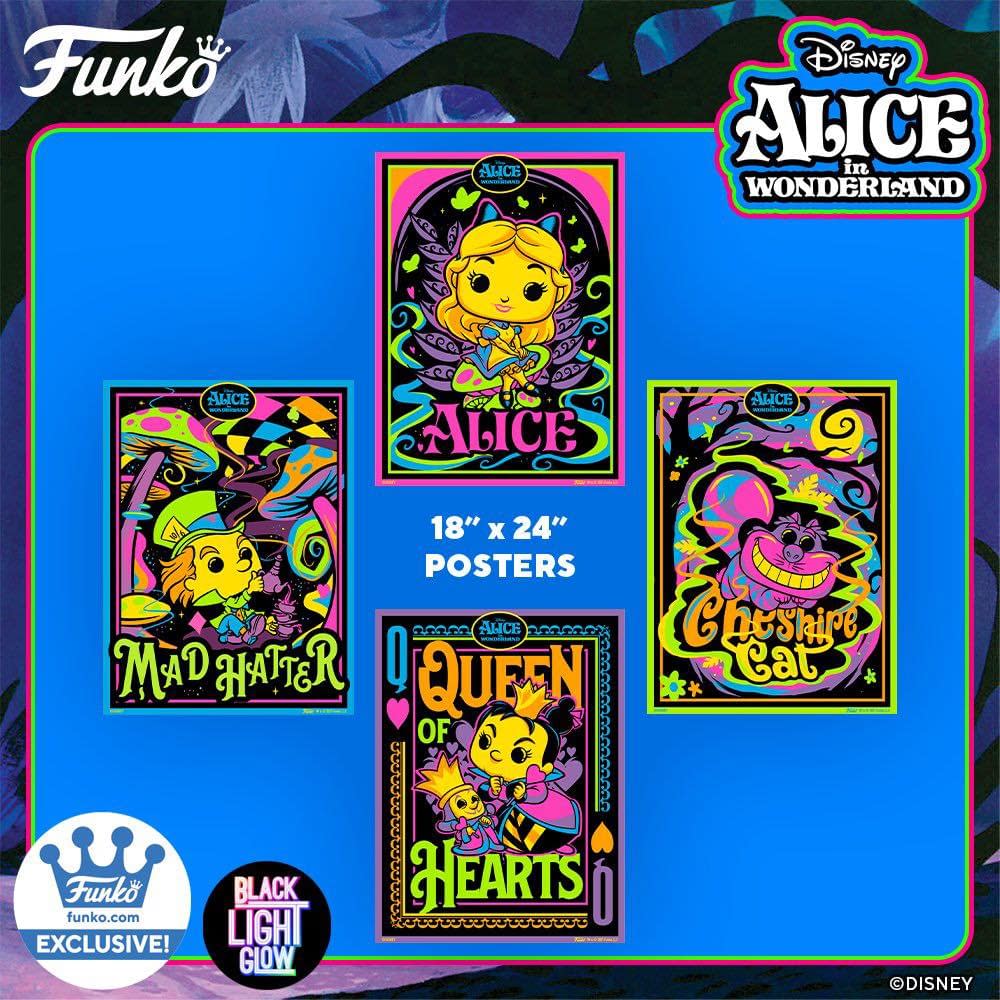 Funko Pop! Alice in Wonderland (Funko Shop Exclusive) Black Light Set of 4