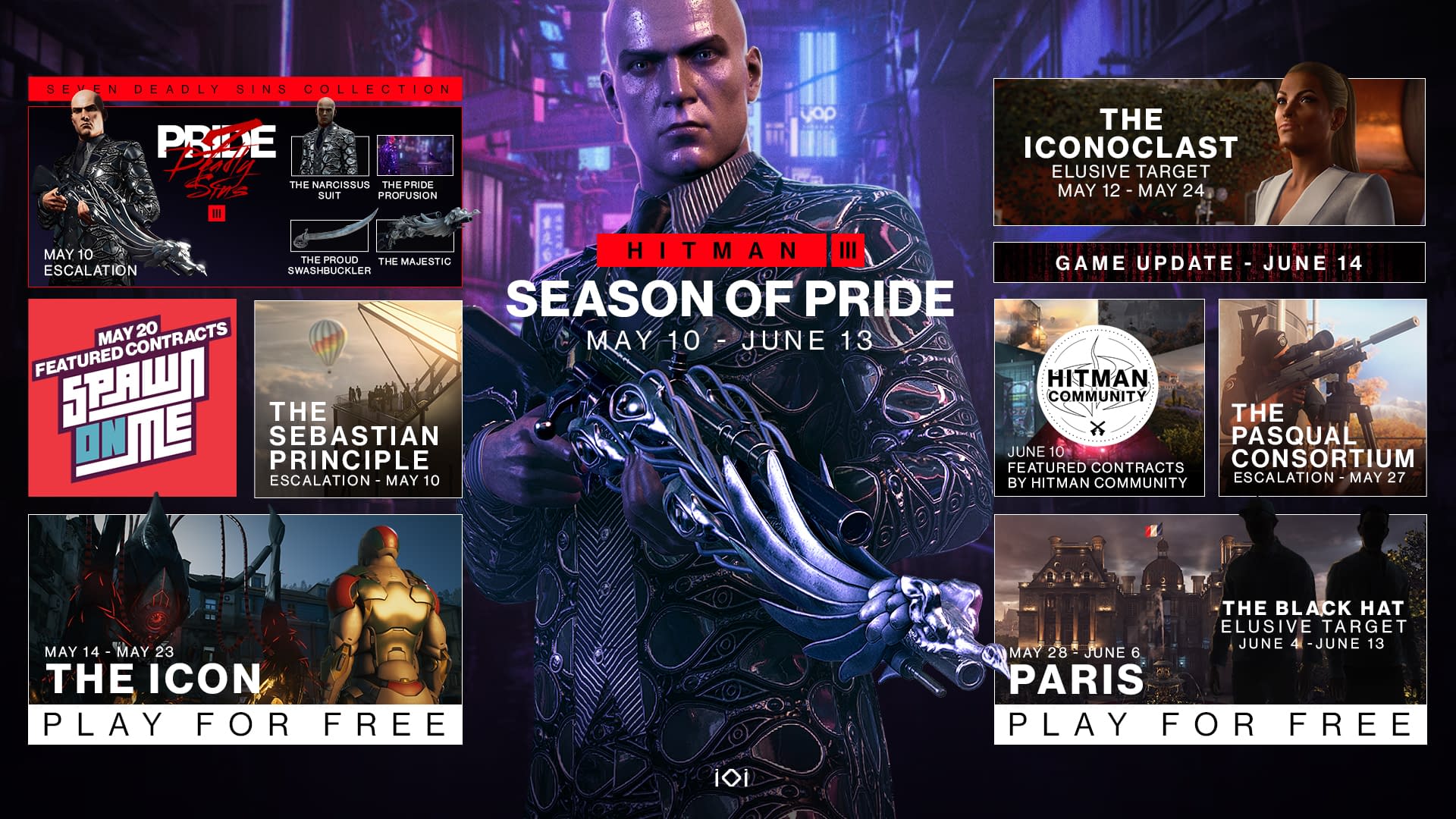 IO Interactive Rundown Hitman 3's Season Of Pride Roadmap