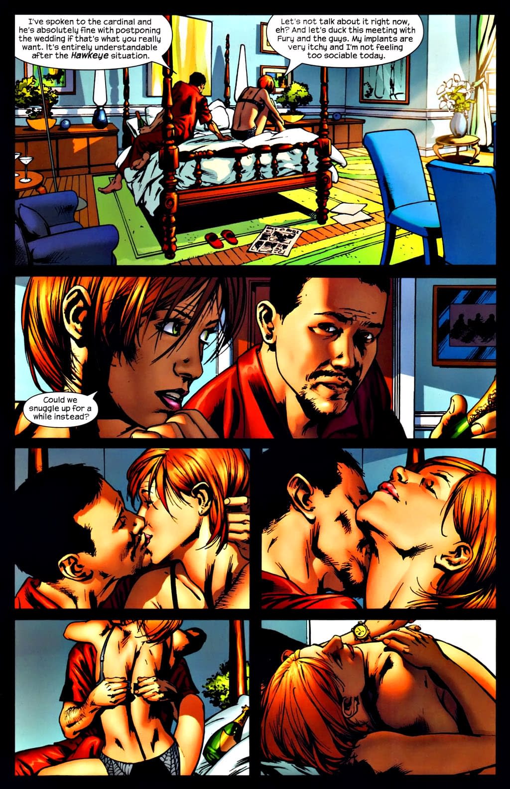 1024px x 1583px - Tony Stark & Black Widow Ultimate Sex Scene by Bryan Hitch, Auctioned