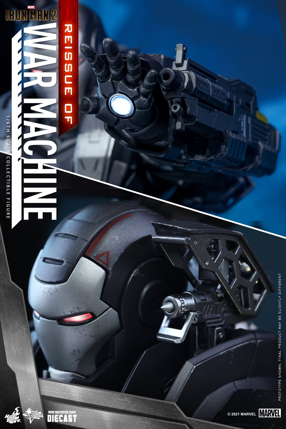 Hot Toys Movie Masterpiece - Avengers Age Of Ultron: War Machine Mark II, Action Figure In Scala Da Collezione