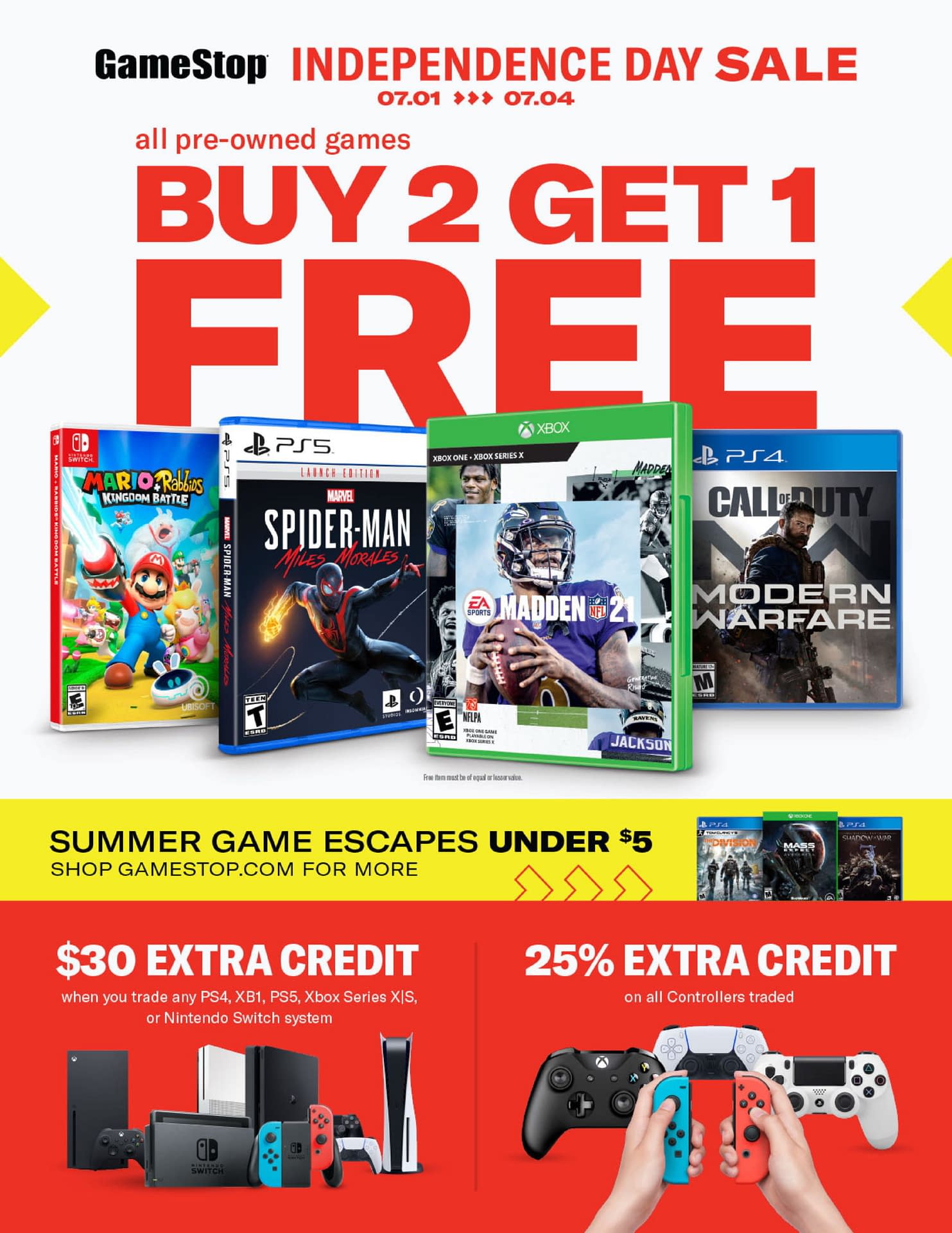 Gamestop buy 2 pre clearance owned get 2 free