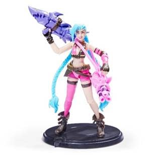 The hyper-accurate, very detailed figure of Jinx, a Champion from League of Legends, a game by Riot Games. Made by Spin Master, this 4-inch tall figure is available now for preorder at Target.