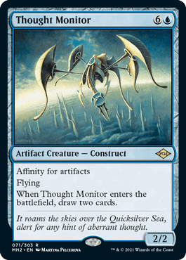 Thought Monitor, a Magic: The Gathering card from Modern Horizons II that's being reprinted in the digital-only JumpStart: Historic Horizons set.