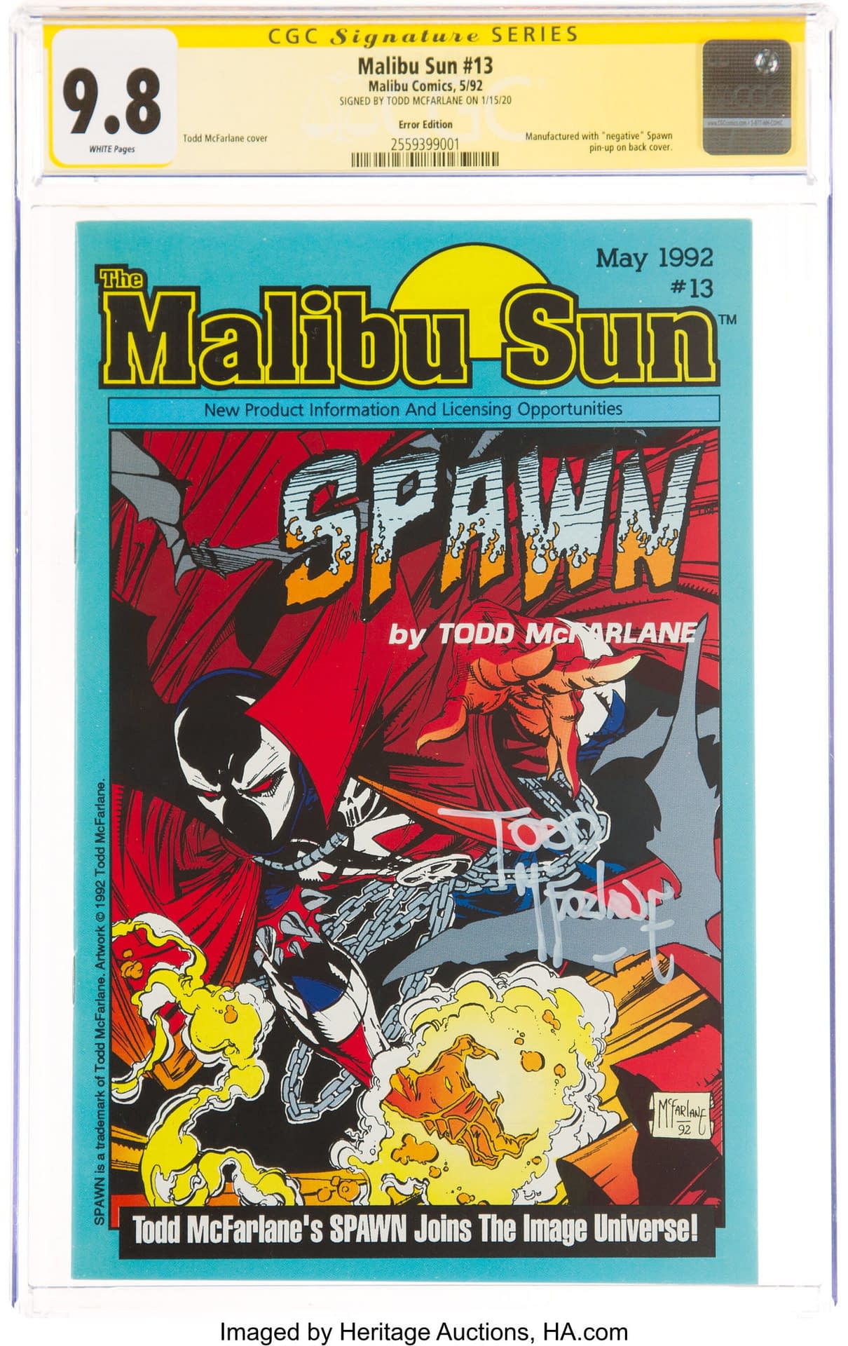 toddmcfarlaneMalibu Sun #13 Spawn 1st Appearance