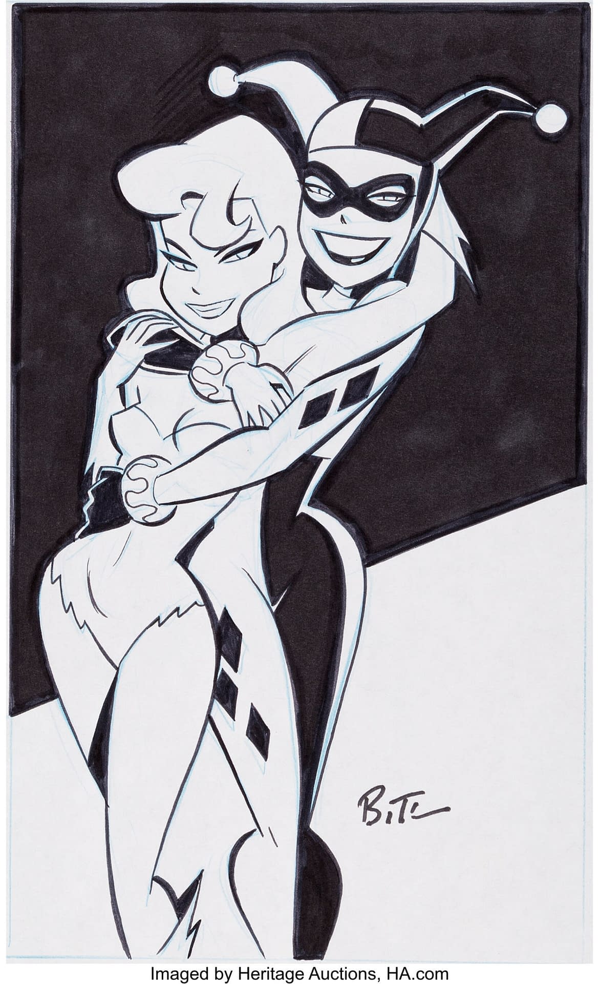 Quinn & Poison Hug It Out Bruce Timm On Auction