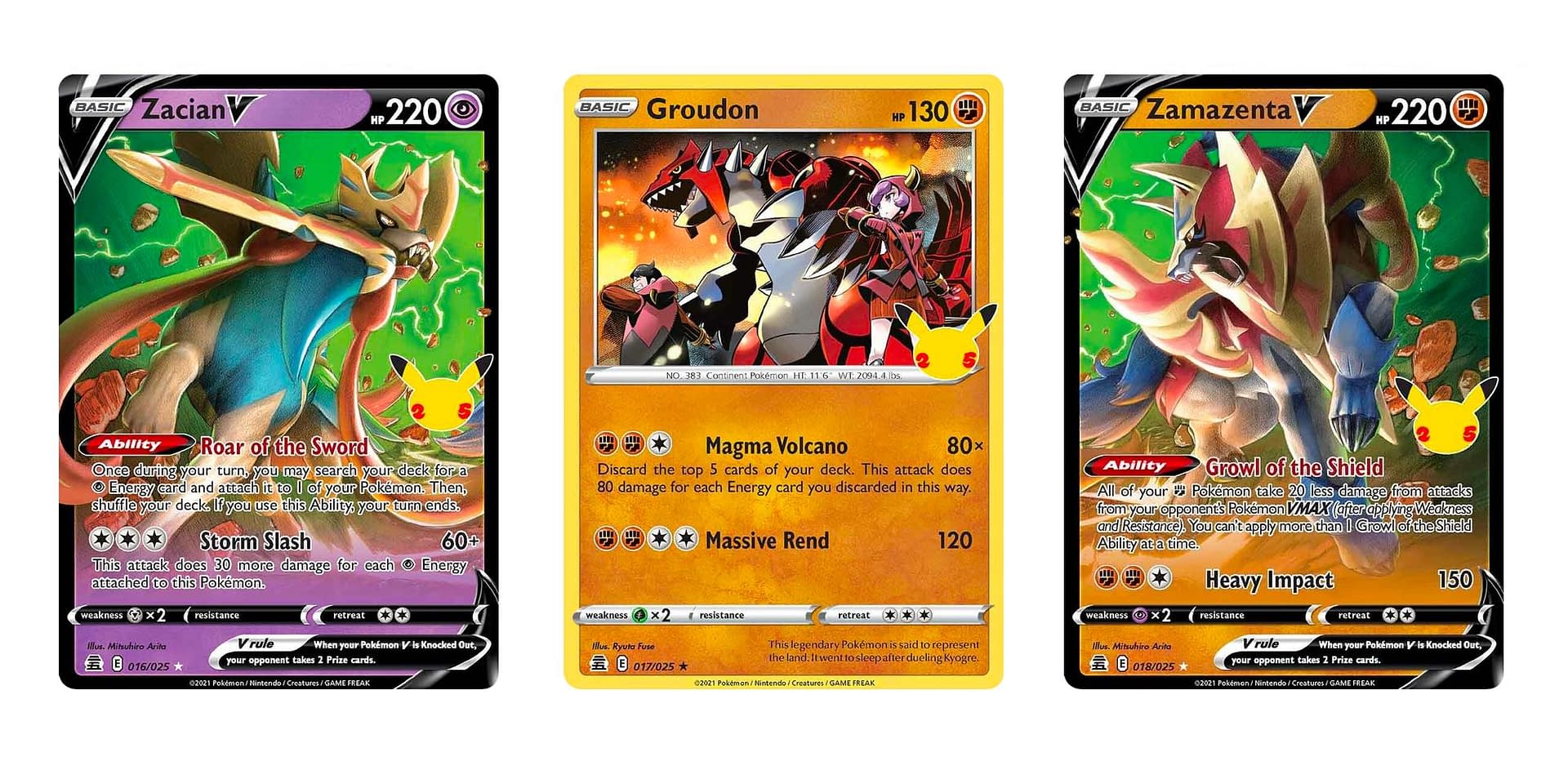  Zacian V & Zamazenta V - Pokemon Celebration Card Lot