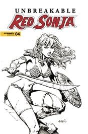 Cover image for UNBREAKABLE RED SONJA #4 CVR D FINCH B&W