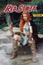 Cover image for UNBREAKABLE RED SONJA #4 CVR E COSPLAY
