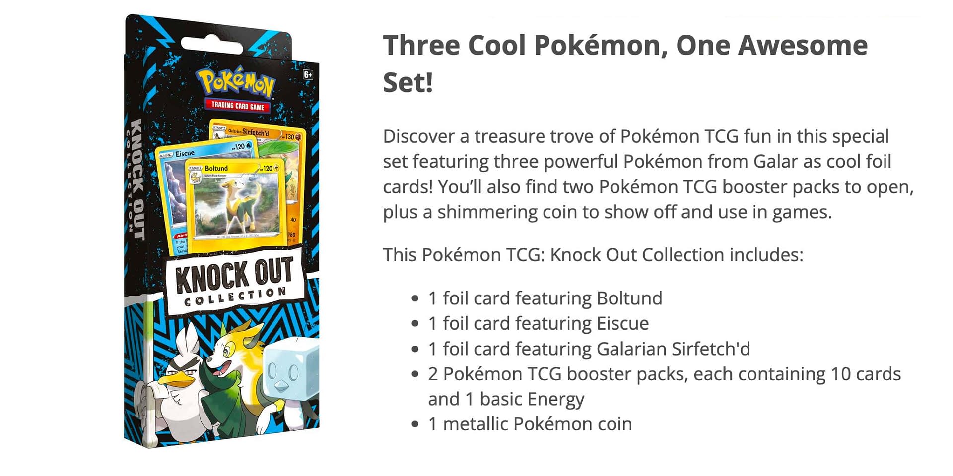 Pokémon TCG: Knock Out Collection (Boltund, Eiscue & Galarian