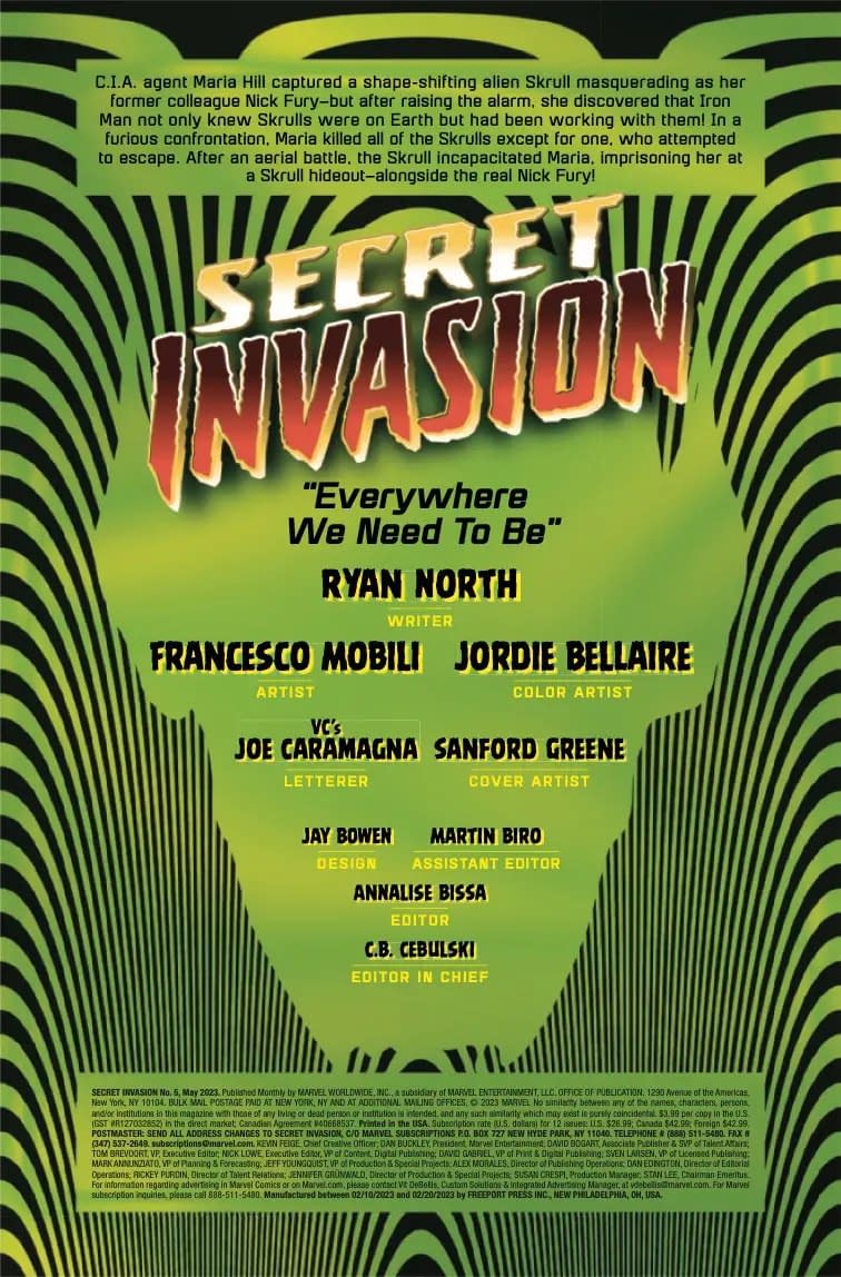 OCT221156 - SECRET INVASION #3 (OF 5) MARVEL ANATOMY LOBE VAR - Previews  World