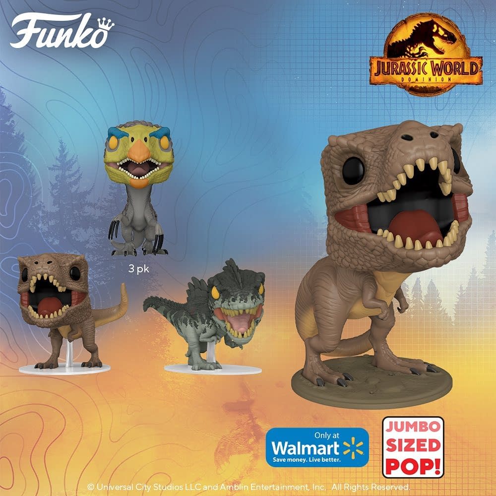 Funko Pop! Jurassic World 3 Dominion 4 Piece Collectors Set- T.Rex, Dr. Ian  Malcolm, Dr. Ellie Sattler, Maisie