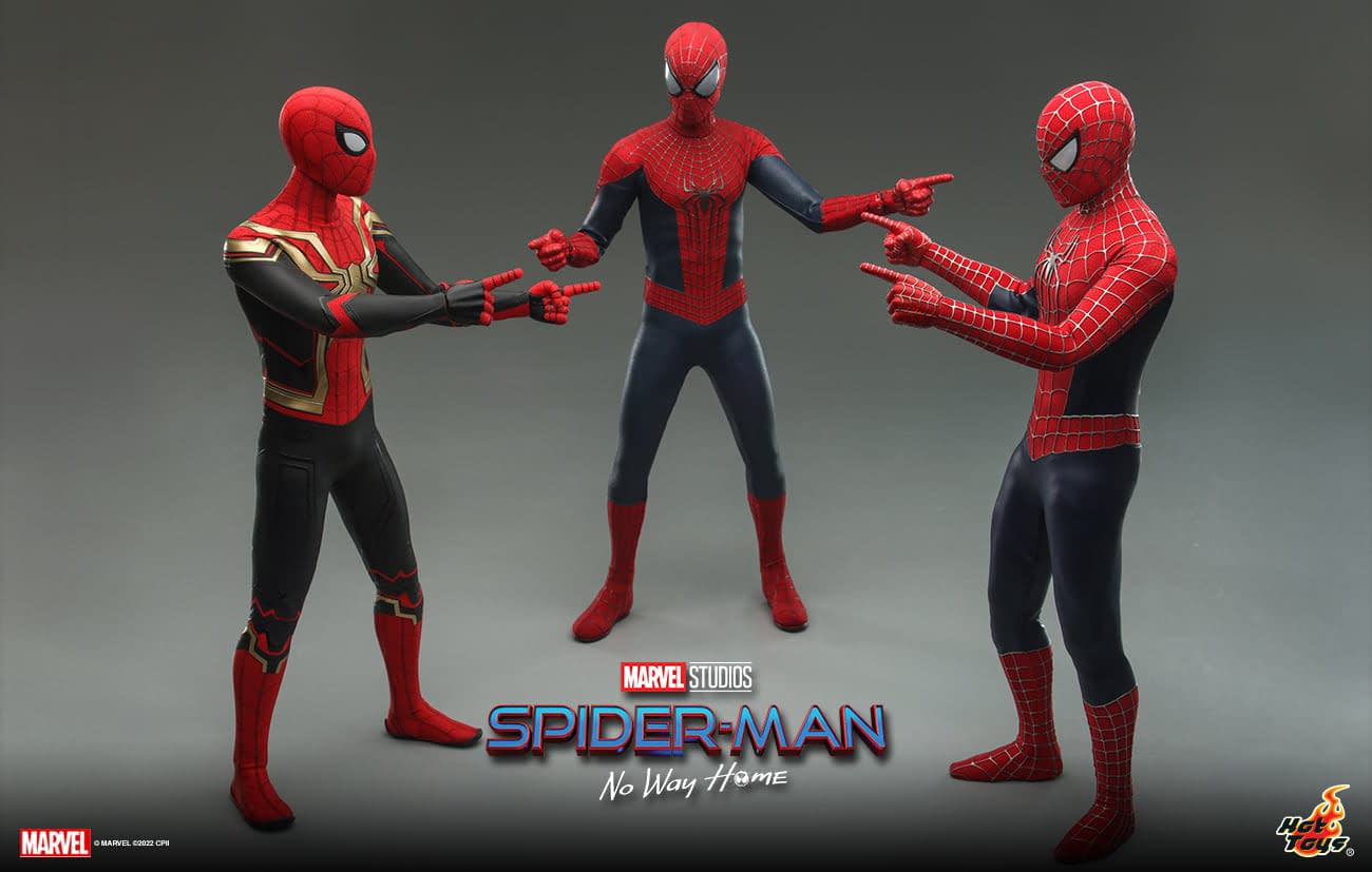 Hot Toys Teases Spider-Man: No Way Home Webslinging Trio
