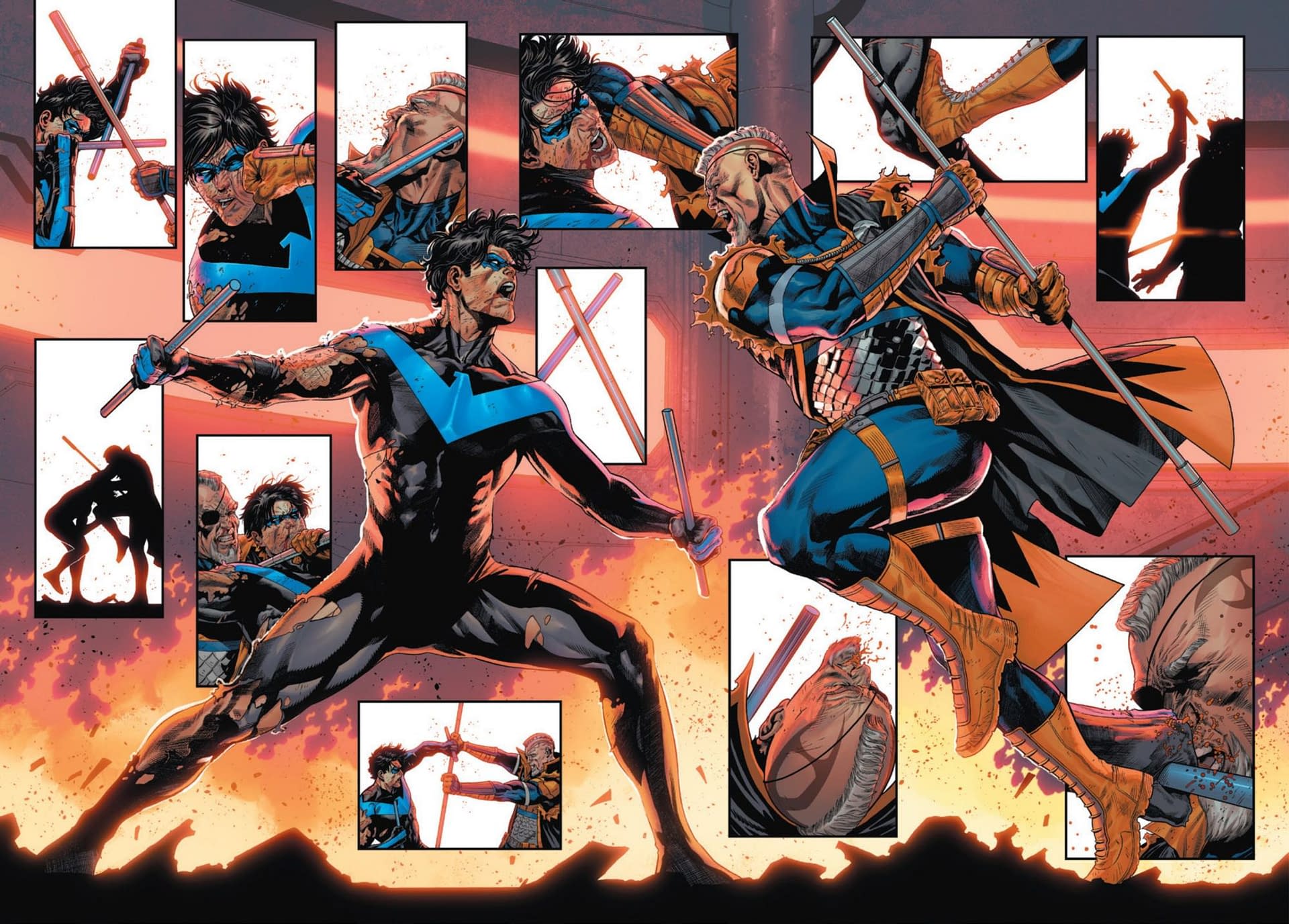 A Look At Nightwing Vs Deathstroke & Cyborg Superman in Dark Crisis #2