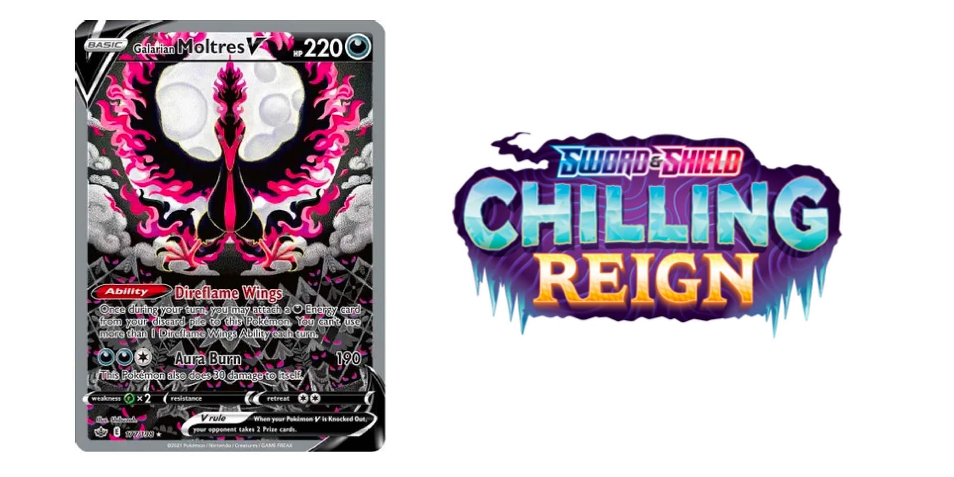 Galarian Moltres V - Chilling Reign Pokémon card 177/198