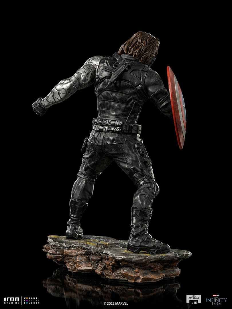 The Winter Soldier Wields Captain America's Shield with Iron Studios