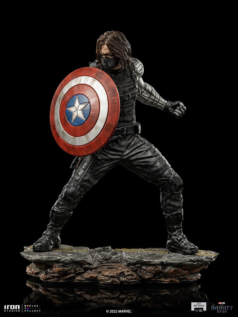 The Winter Soldier Wields Captain America's Shield with Iron Studios