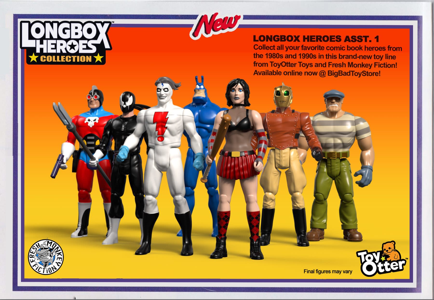 Fresh Monkey Fiction Debuts Longbox Heroes Collection Action Figures 
