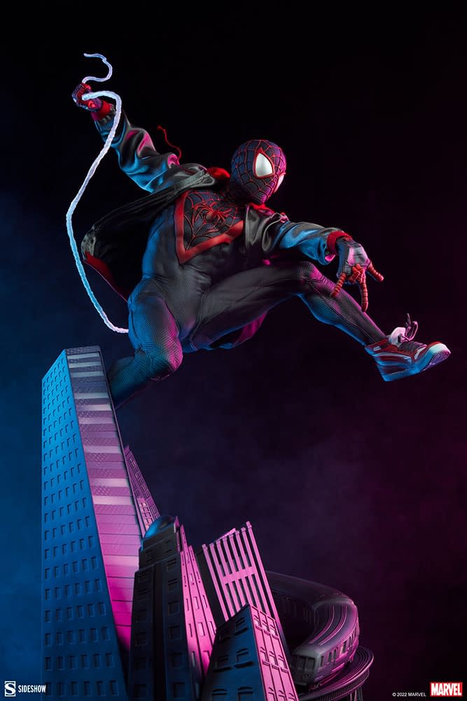 Miles Morales Goes on Patrol with New Sideshow Collectibles Statue