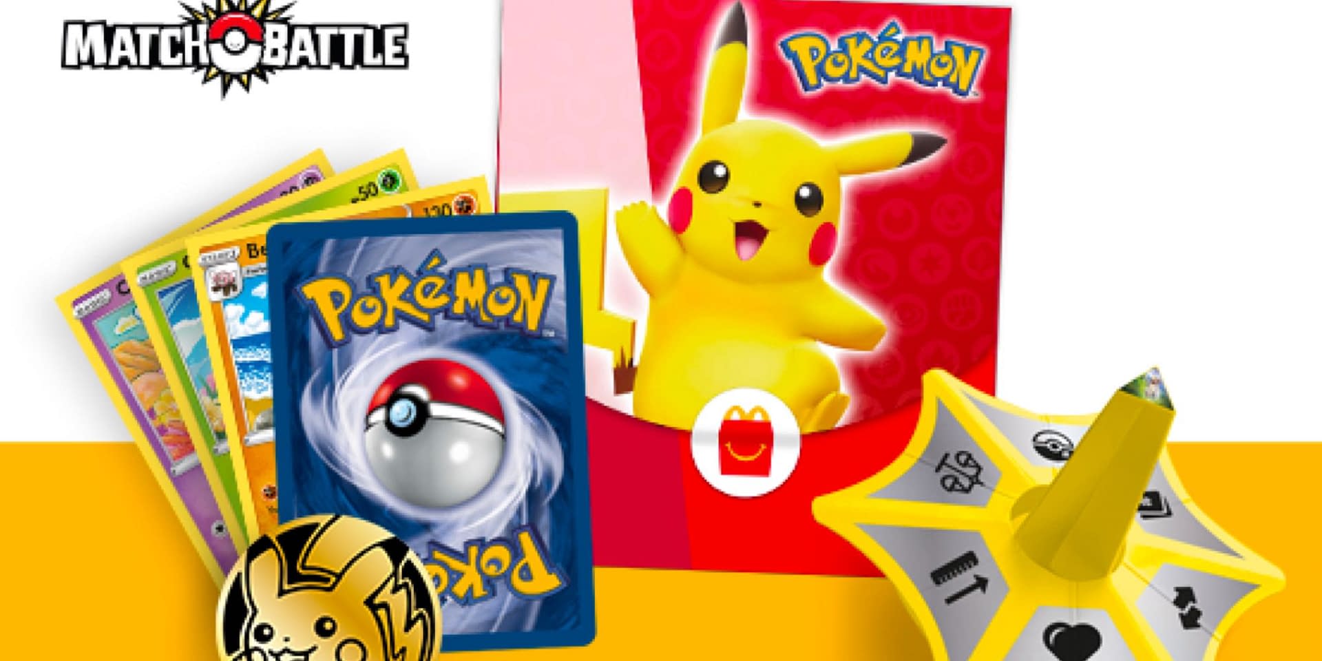 Nintendo Pokemon 25th Anniversary McDonalds Pikachu Box Toy Art Set 1 WHITE  Promo Cards 2021 Booster Pack SEALED