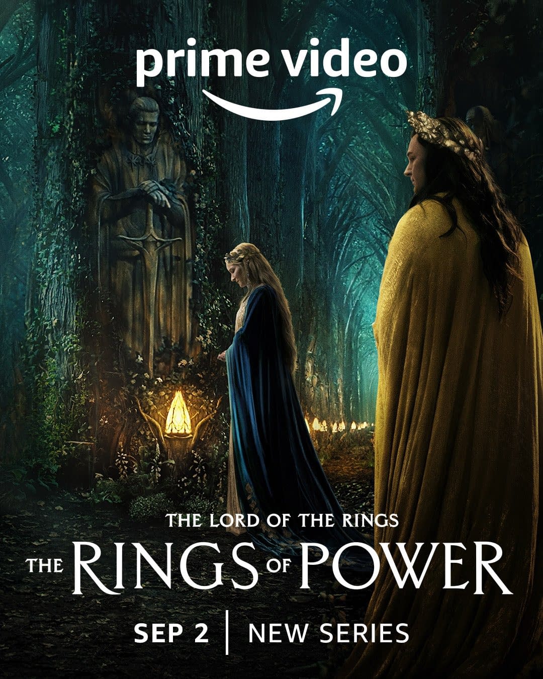 UK. A poster for (C) Studios new series : The Lord of the Rings: The  Rings of Power (2022) . Plot: Epic drama set thousands of years before the  events of J.R.R.