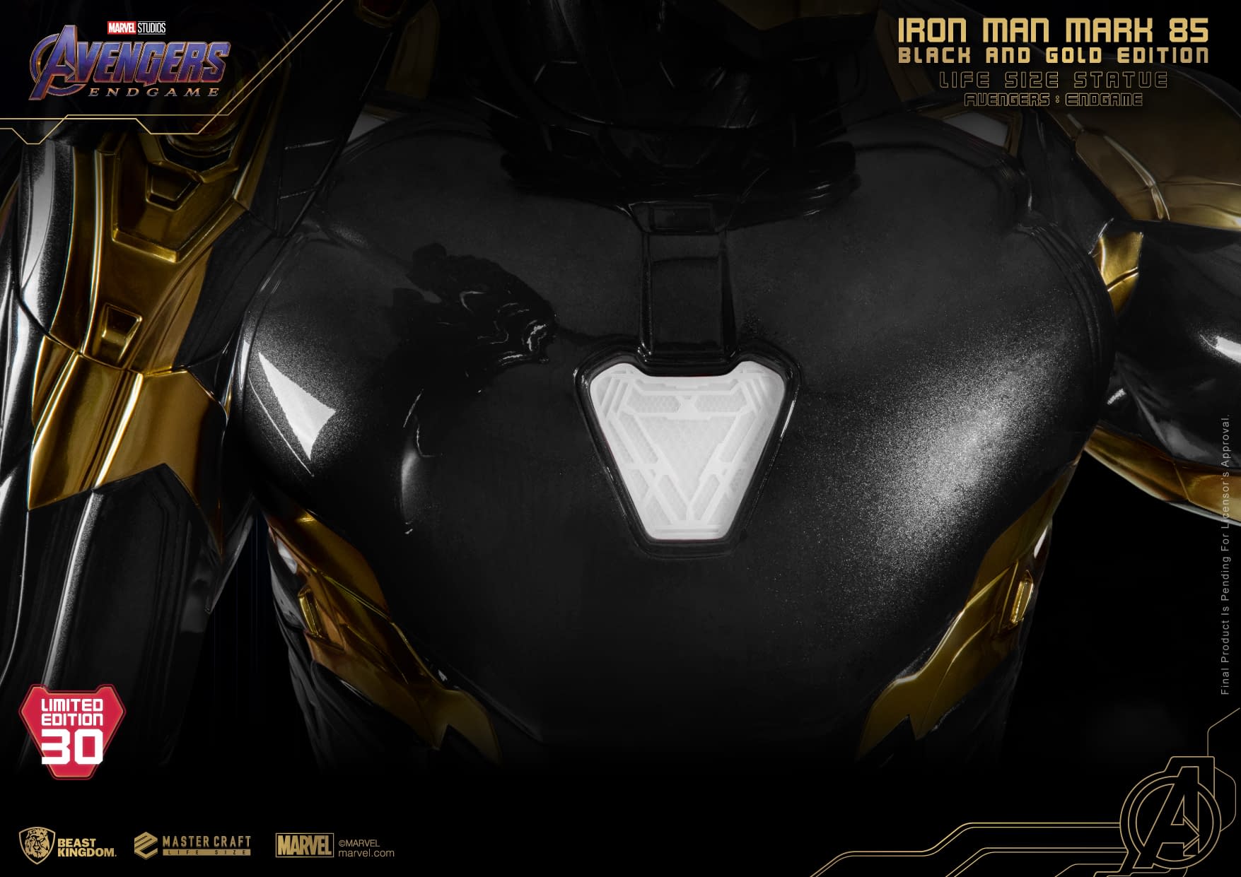 Life Size Iron Man Mark 85 Black & Gold Suit Debuts From Beast Kingdom