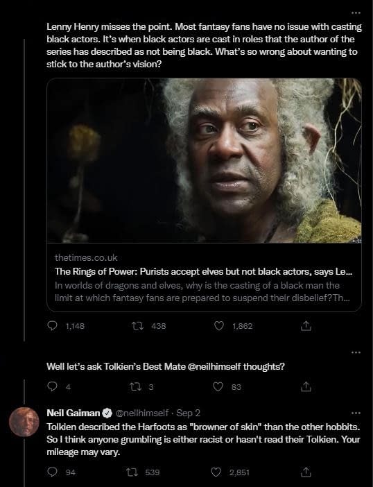 Elon Musk Fans Blame Neil Gaiman for LOTR Because Facts Are Hard