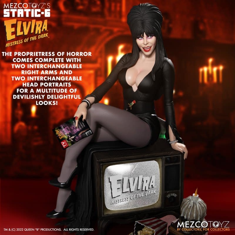 Elvira Mistress of the Dark Gets Static-6 Statue from Mezco Toyz
