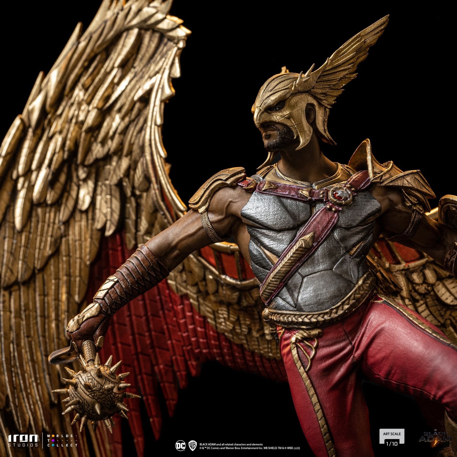 Black Adam's Hawkman Spreads His Wings with Iron Studios 