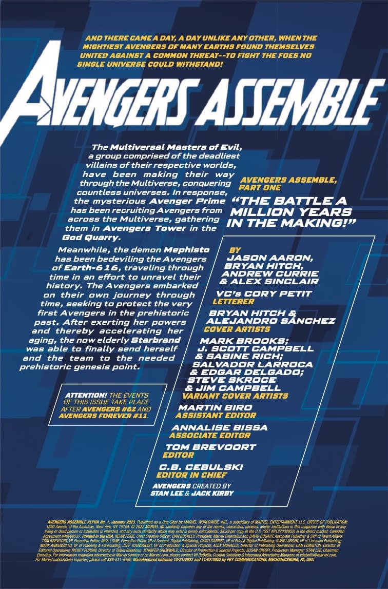 Avengers Assemble Alpha #1 to Kick Off Avengers and Avengers