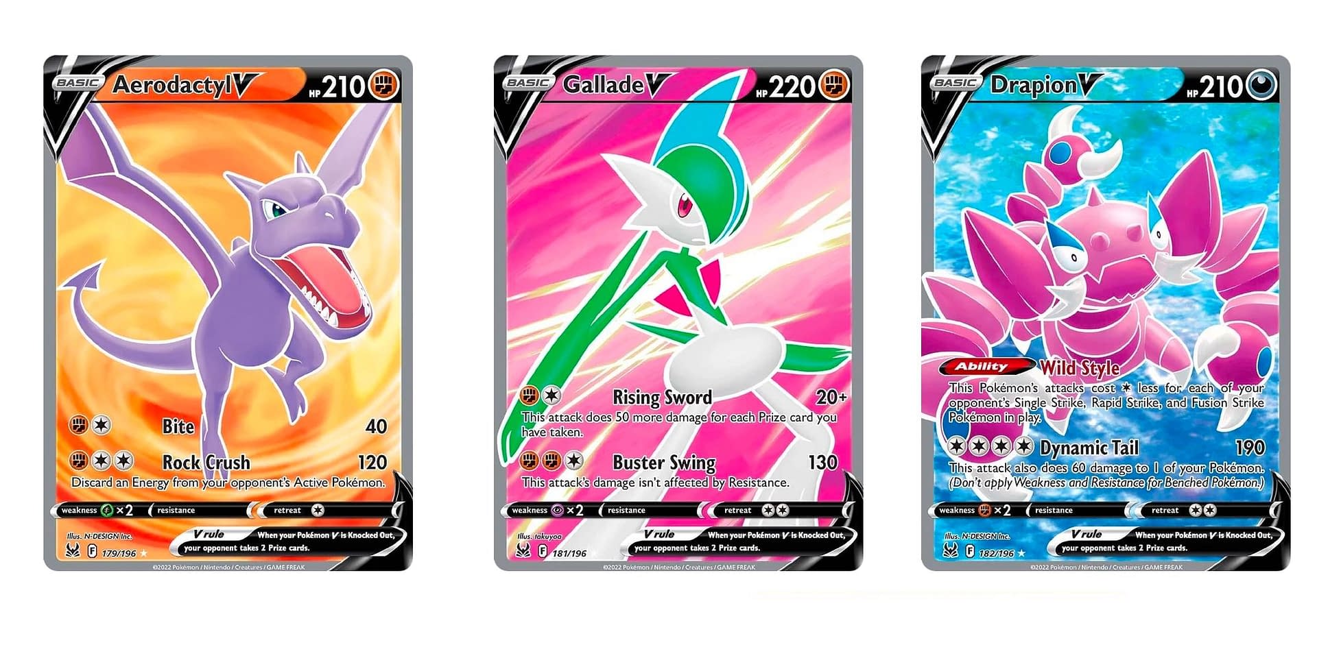 Cartão Pokémon Aerodactyl v Astro Rainbow em segunda mão durante