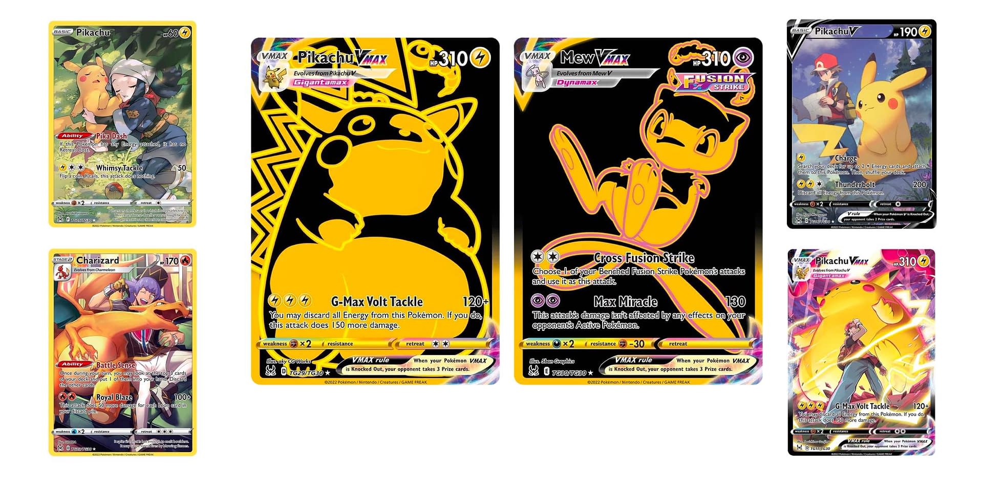 Pokemon - Mew VMax - TG30 - Trainer Gallery - Lost Origin - Full Art -  Black & Gold Holo Foil Card