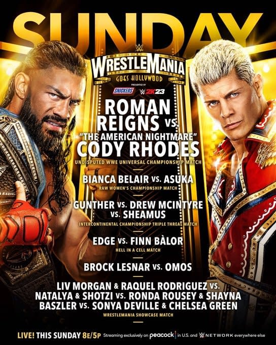 WWE WrestleMania Night Two Lineup