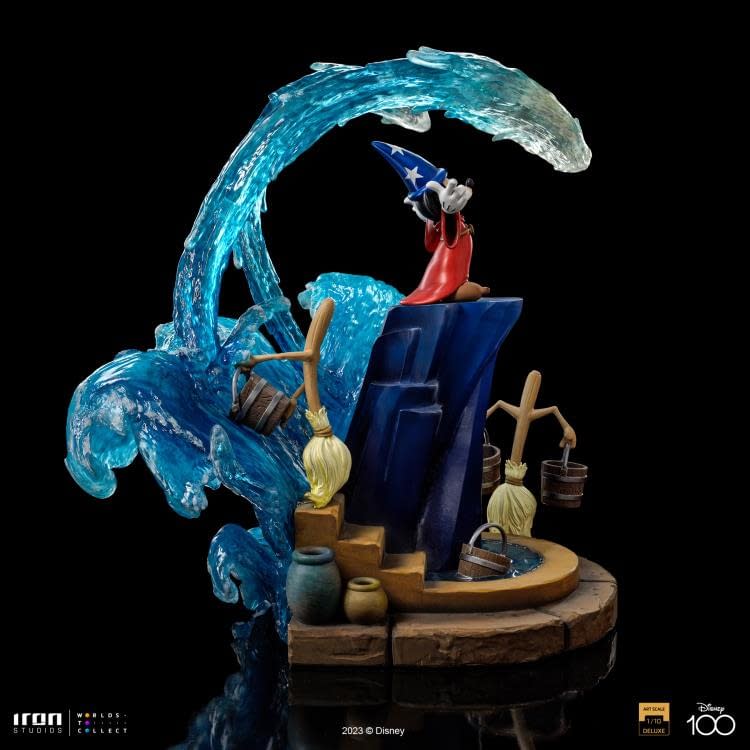 Fantasia Mickey Mouse Casts a Spell with Iron Studios New D100 Statue