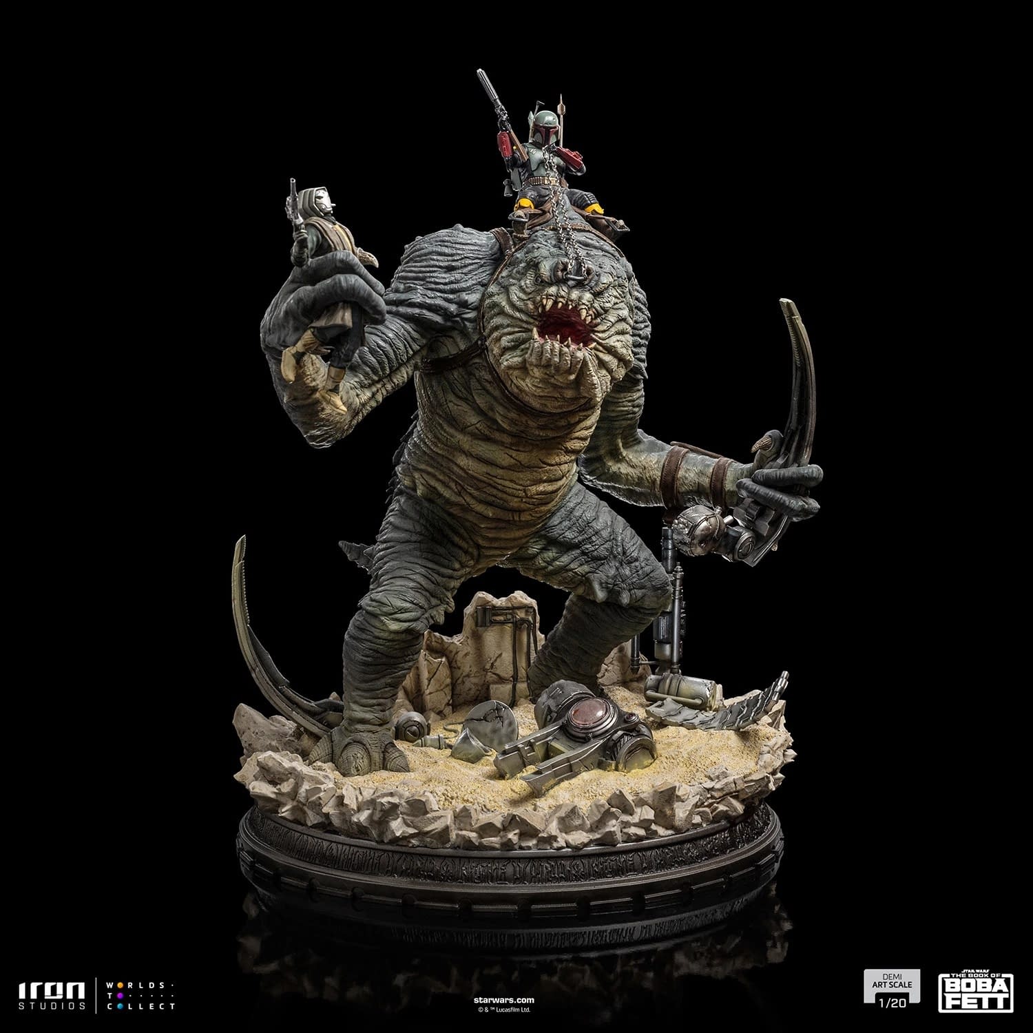 Boba Fett Takes His Rancor For A Ride with Iron Studios 1/10