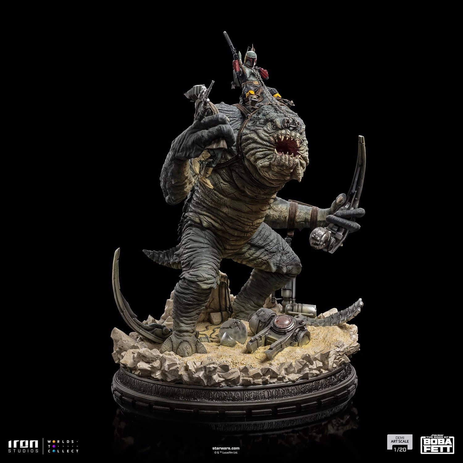 Boba Fett Takes His Rancor For A Ride with Iron Studios 1/10