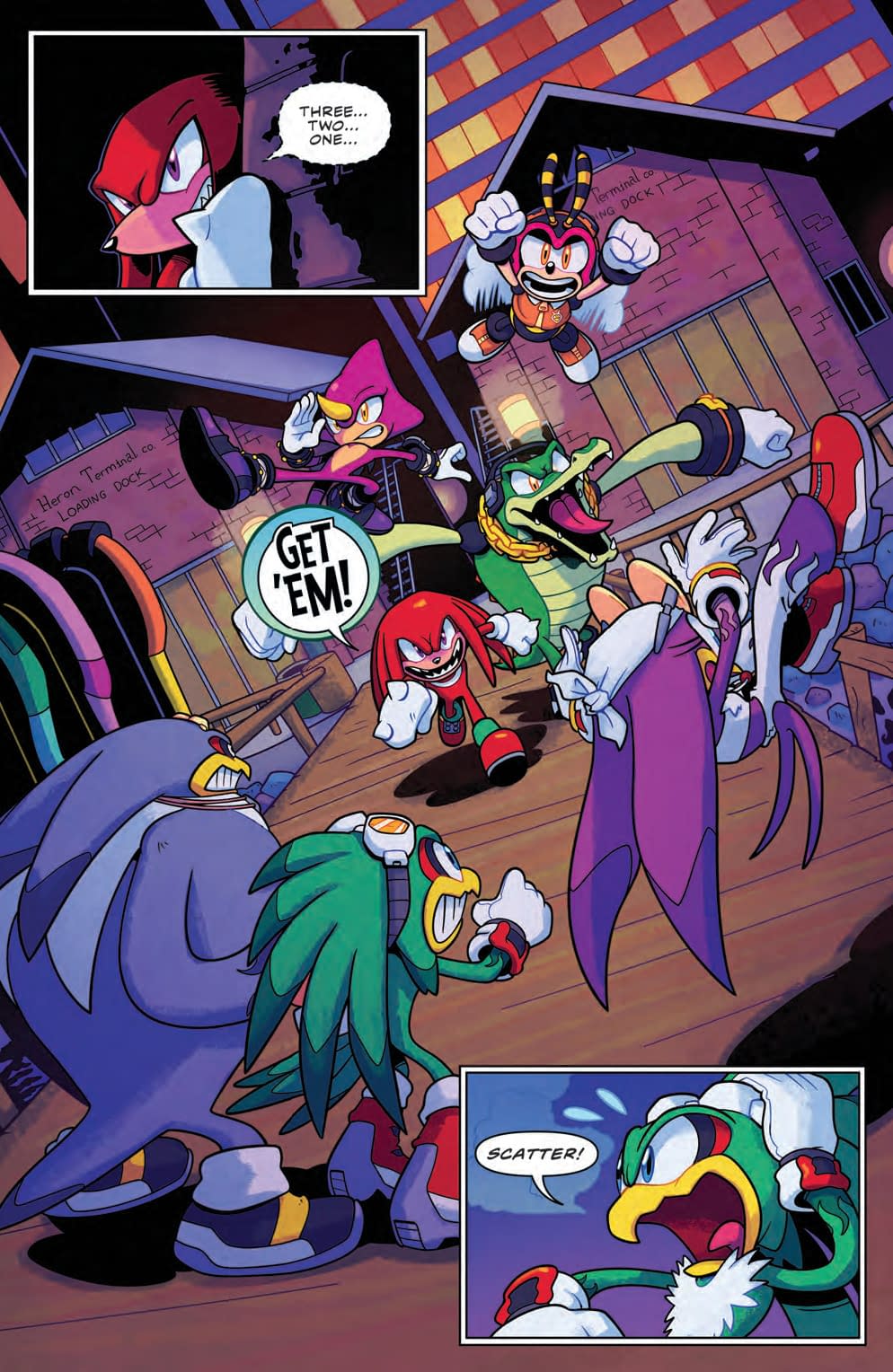 Knuckles Goes Chaotix Against the Babylon Rogues in IDW Sonic #66