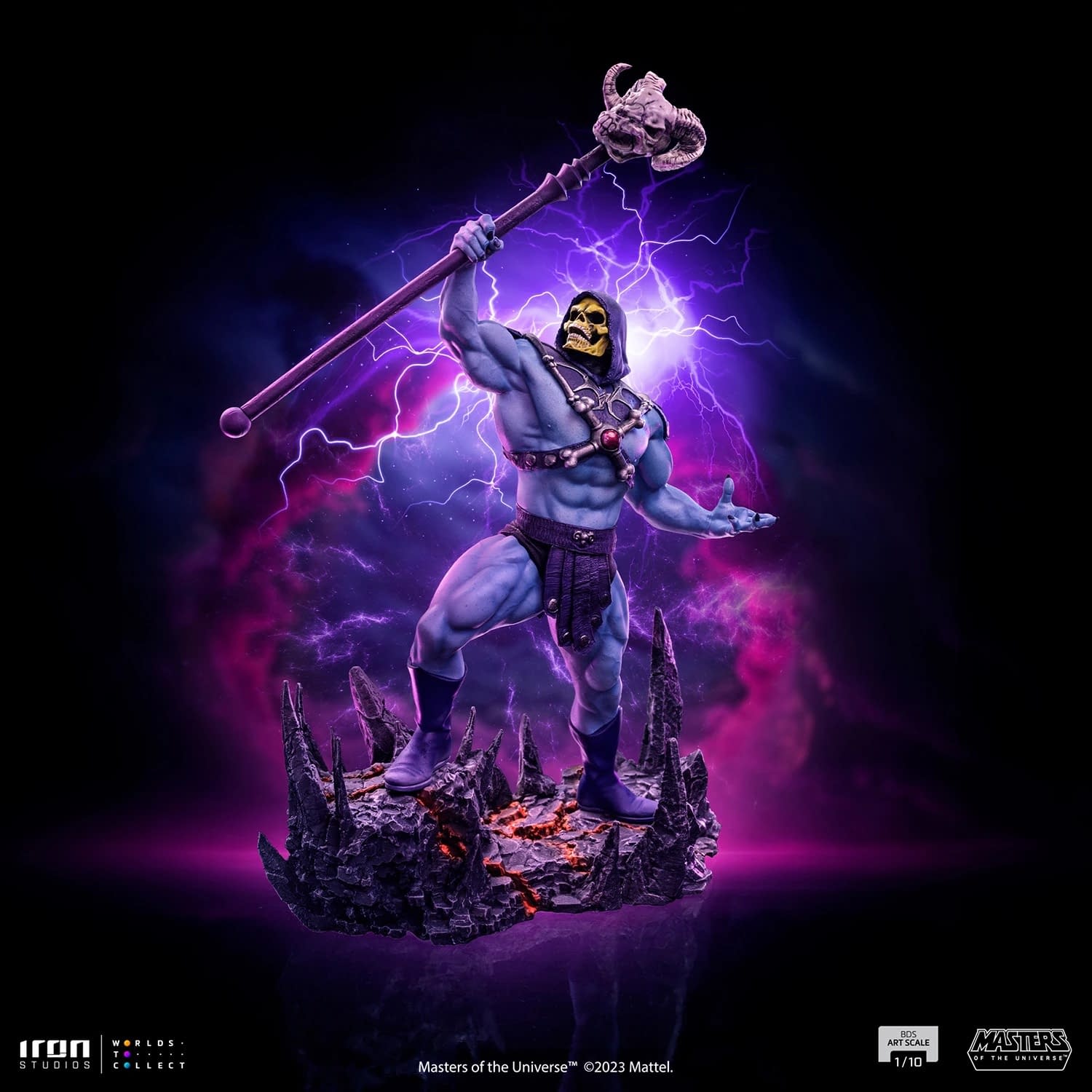 Masters of the Universe Skeletor Unleashed His Power with Iron Studios