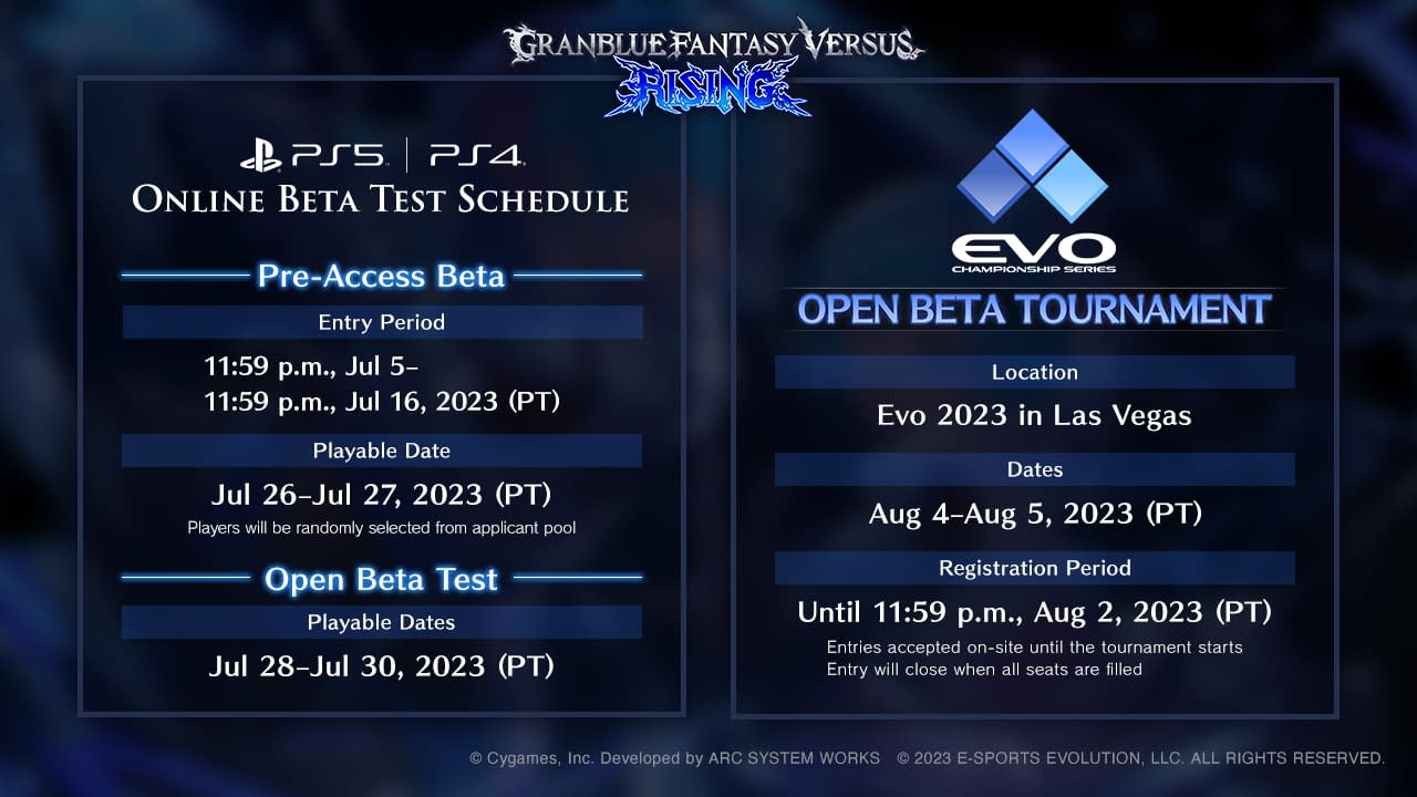 Granblue Fantasy Versus Rising Release Date And Next Beta Date 